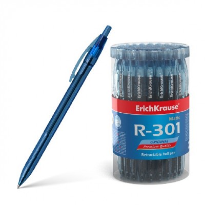 Ручка ErichKrause шариковая R-301 46764 MATIC синяя .07mm(60шт/уп)